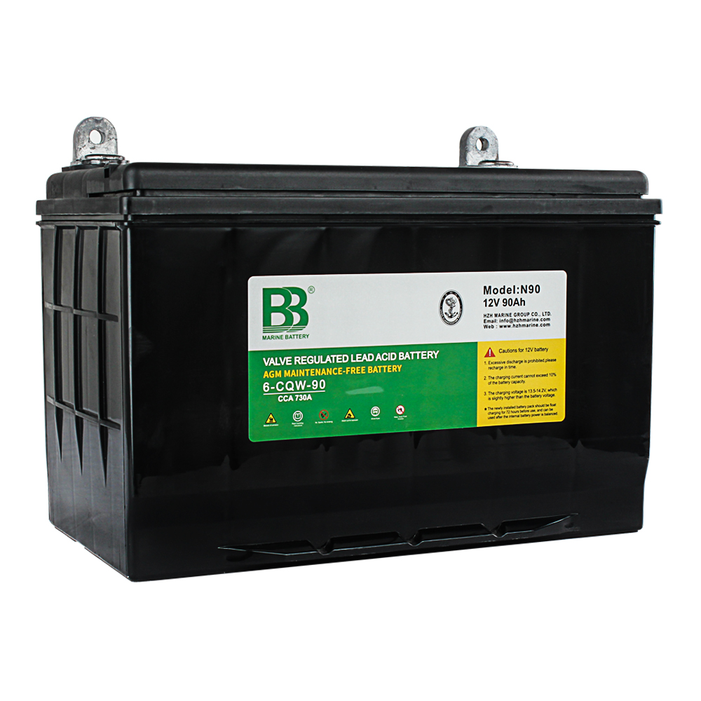12V90Ah船用免维护蓄电池